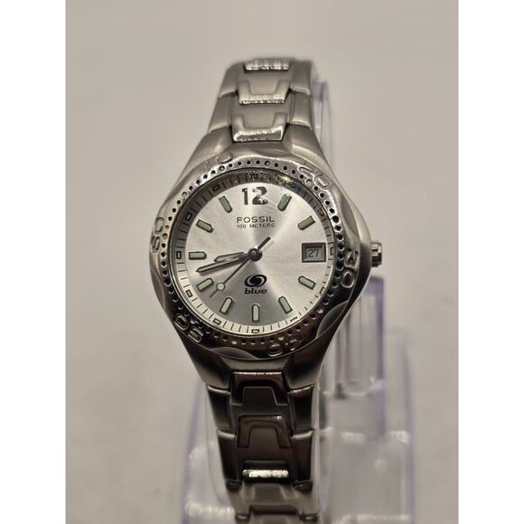 Fossil AM3573 Womens Silver Stainless Steel Analog Dial Quartz Watch - Picture 1 of 8